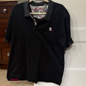 Robert Graham Black Polo with Skull Accent